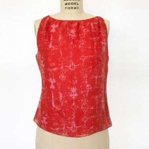 KENNETH COLE - Printed Silk Tank/ Shell